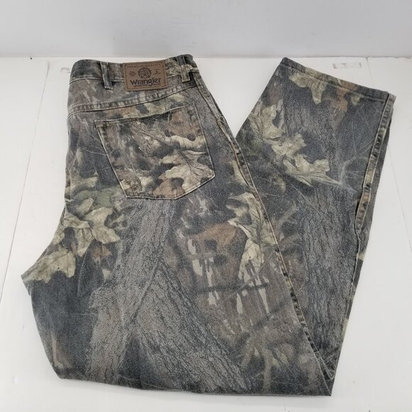 Vtg Y2K Wrangler Faded Camo Double Knee Pants Mens 38x32 97GR1 CM